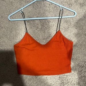 orange cropped tank top